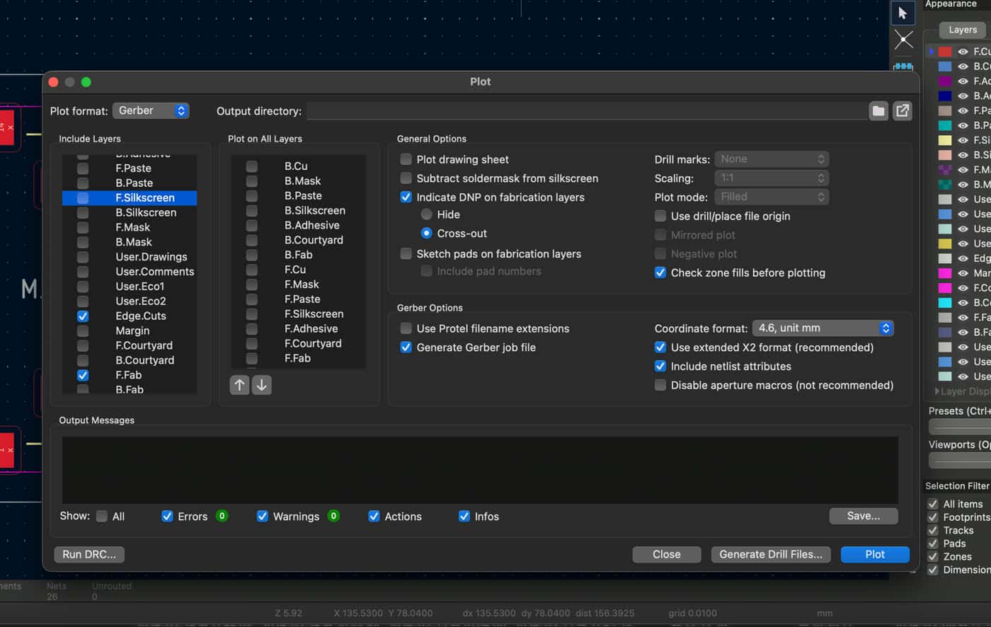 MIDI Host-to-Host Bridge — kicad plot dialog